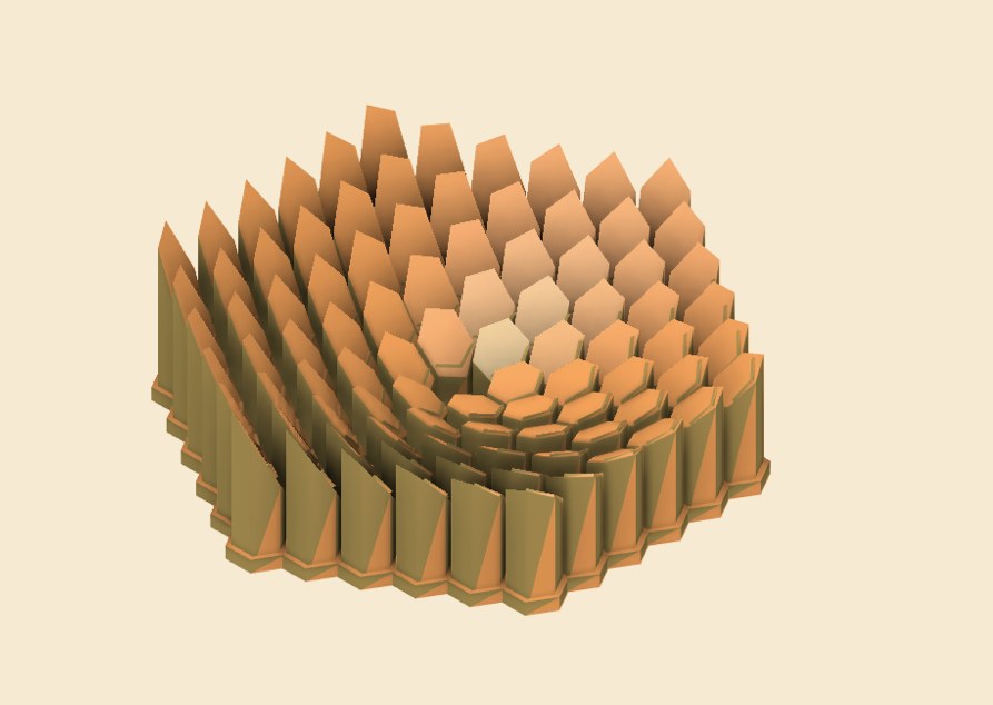 CAD view of a mirror array iteration
